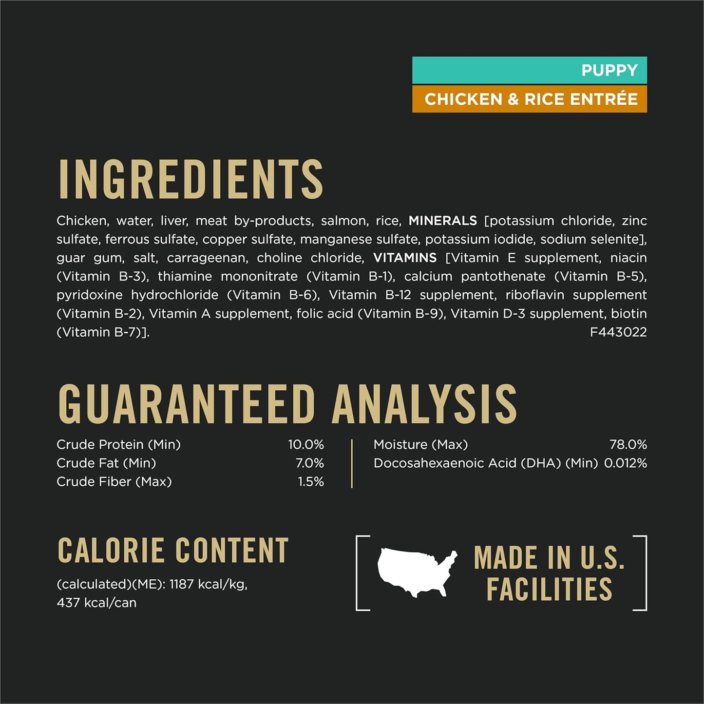 Wet Puppy Food Pate, Wet Food Classic Chicken and Rice Entrée - (Pack of 12) 13 Oz. Cans