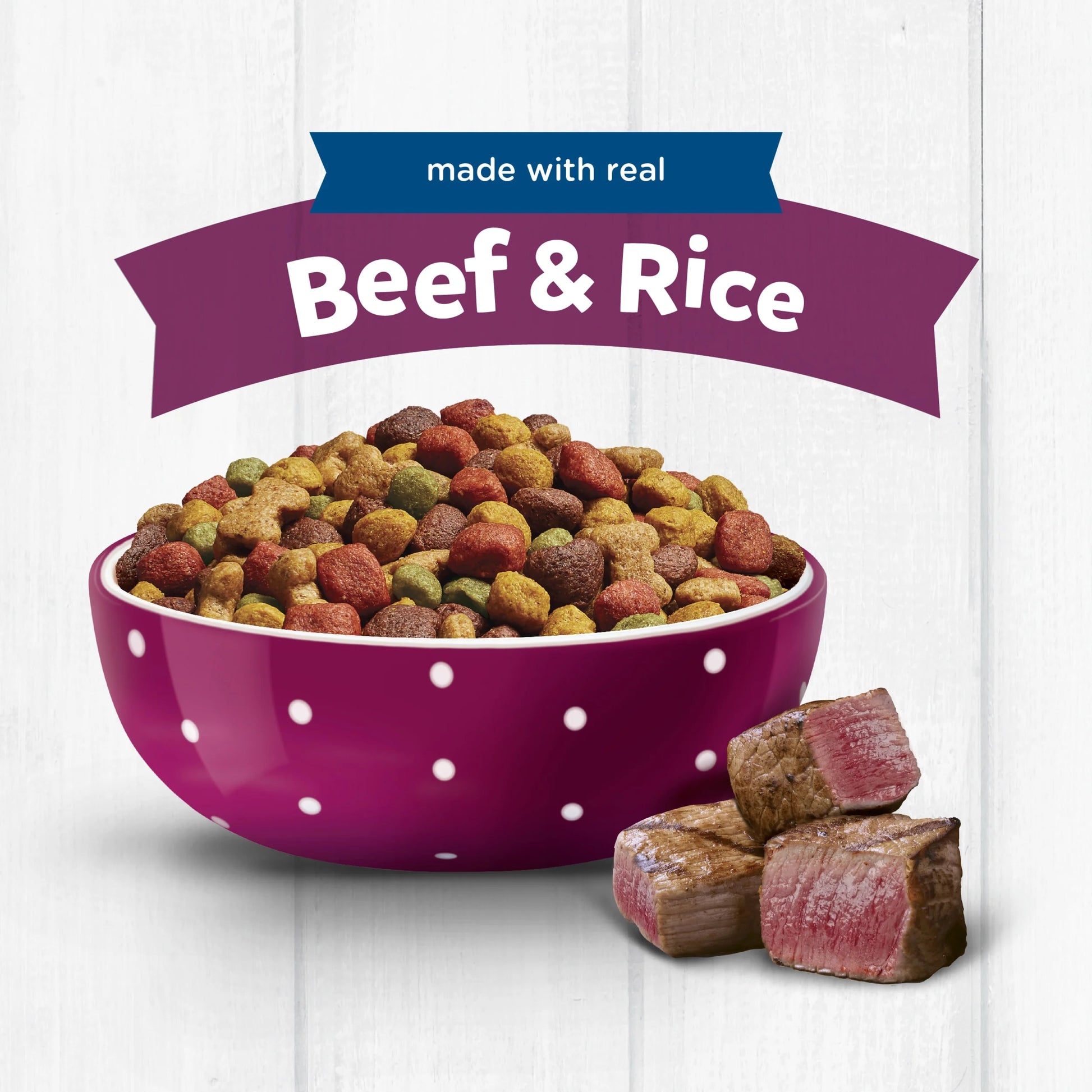 (3 Pack)  Puppy Chow Dry Dog Food, High Protein Tender & Crunchy Real Beef Formula, 15 Lb Bag