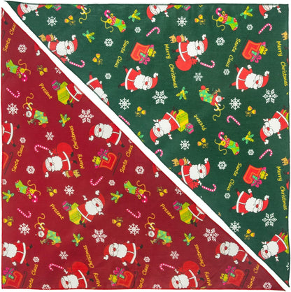 Merry Christmas Dog Bandana Pet Triangle Scarf- 2 Pack Dog Holiday Bandanas Bib Cat Bandana Christmas - Seasonal Dog Bandana Cotton Neckerchief, Ideal Gift for Pet Cat Kitten Dog Puppy Doggy